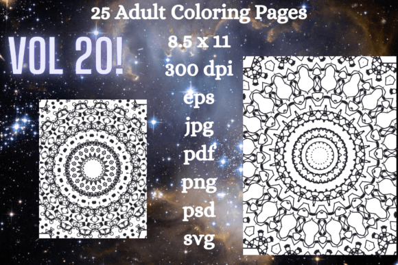 25 Adult Coloring Pages Vol 20: A Graphics Review for Creative Projects