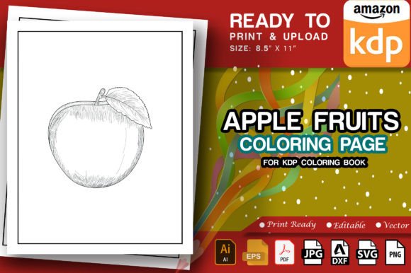 A Clean Apple Line Art Graphic for Diverse Coloring Pages