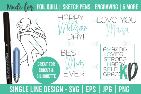 A Single-Line Mother’s Day Graphic for Crafts and Design