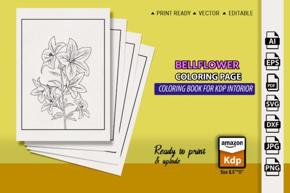 Bellflower Sketch Graphics for Printable Coloring Pages