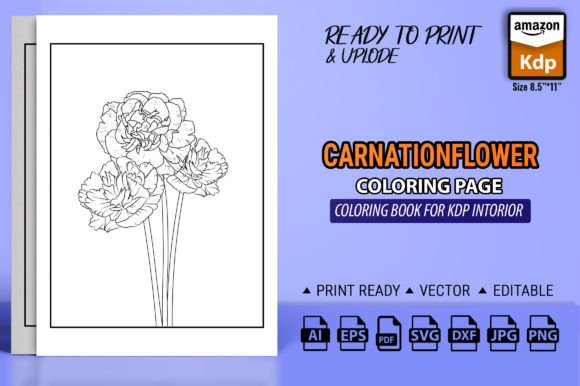 Carnation Flower Graphics for Branded Coloring Pages