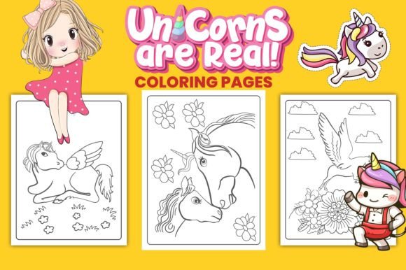 Cute Unicorn Coloring Book Vol-1: A Graphic Design Asset for Publishing
