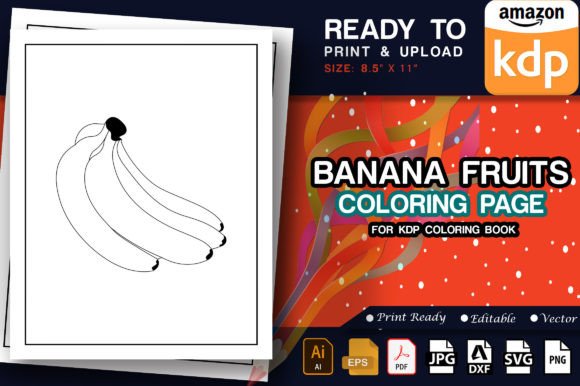 Evaluating Banana Coloring Page for Adults for Embroidery Projects