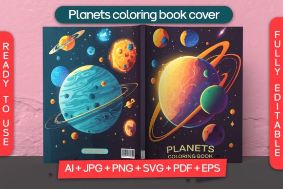 Planets Coloring Book Cover for Kdp Graphics in Coloring Pages Amp
